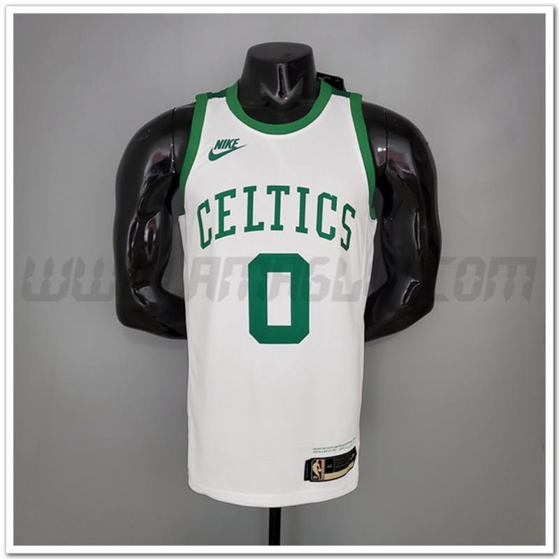 Maglia Boston Celtics (Tatum #0) Bianco 75°anniversario