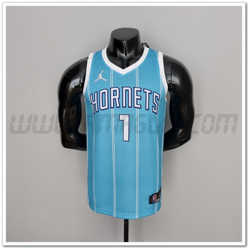 Maglia Charlotte Hornets (Ball #1) Blu 75°anniversario