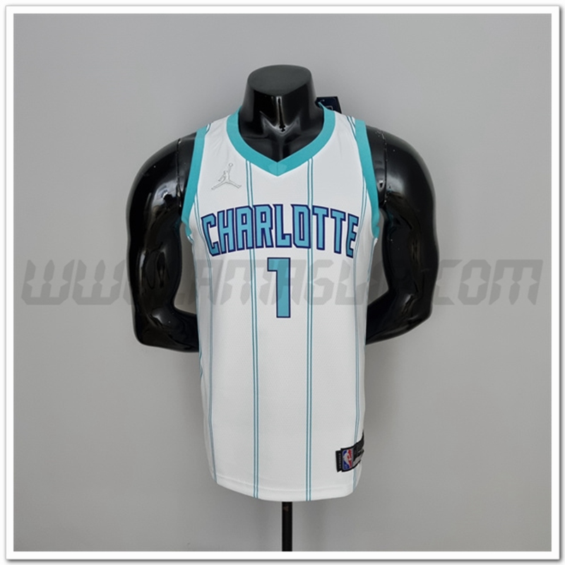 Maglia Charlotte Hornets (Ball #1) Bianco 75°anniversario
