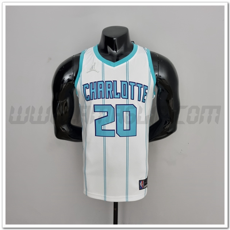 Maglia Charlotte Hornets (Hayward #20) Bianco 75°anniversario