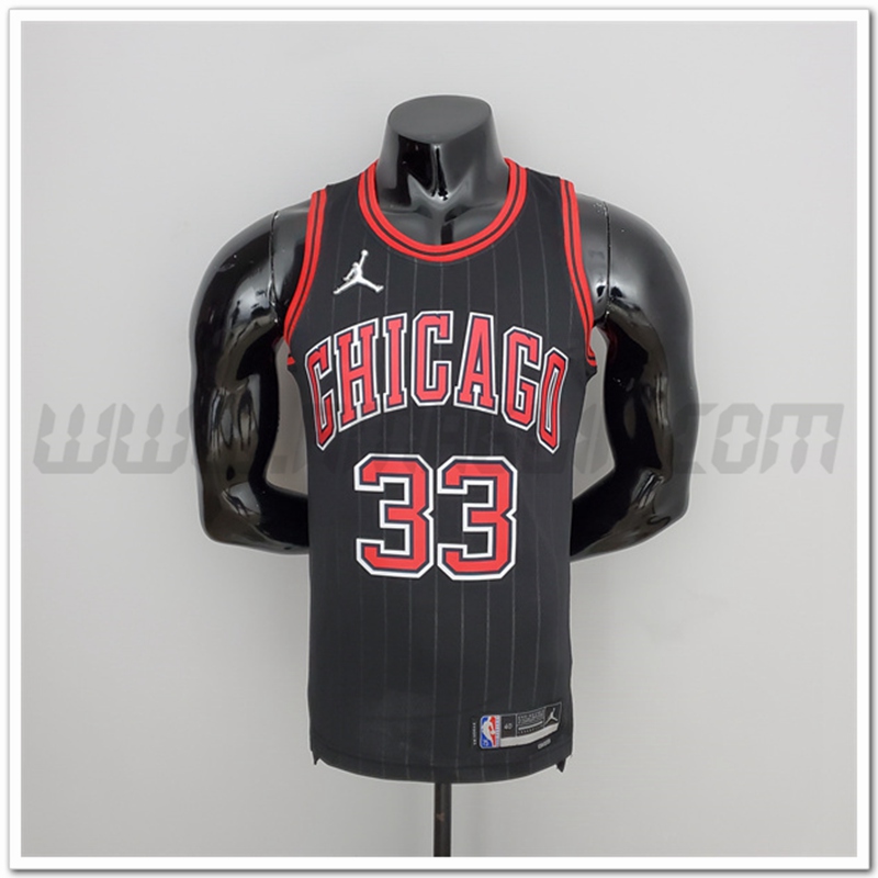 Maglia Chicago Bulls (Pippen #33) Nero 75°anniversario