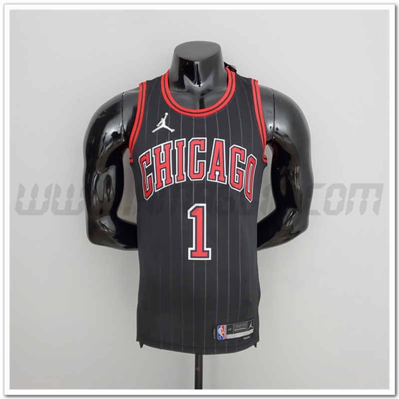 Maglia Chicago Bulls (Rose #1) Nero 75°anniversario