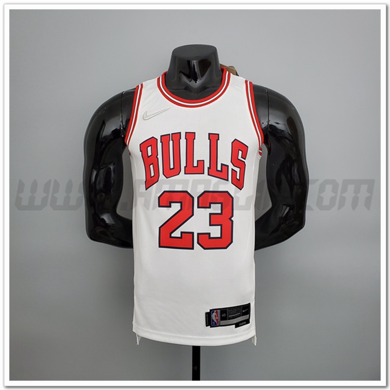 Maglia Chicago Bulls (Jordan #23) Bianco 75°anniversario