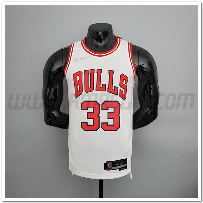 Maglia Chicago Bulls (Pippen #33) Bianco 75°anniversario