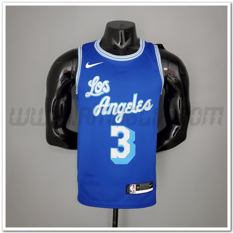 Maglia Los Angeles Lakers (Davis #3) 2021 Retro Blu