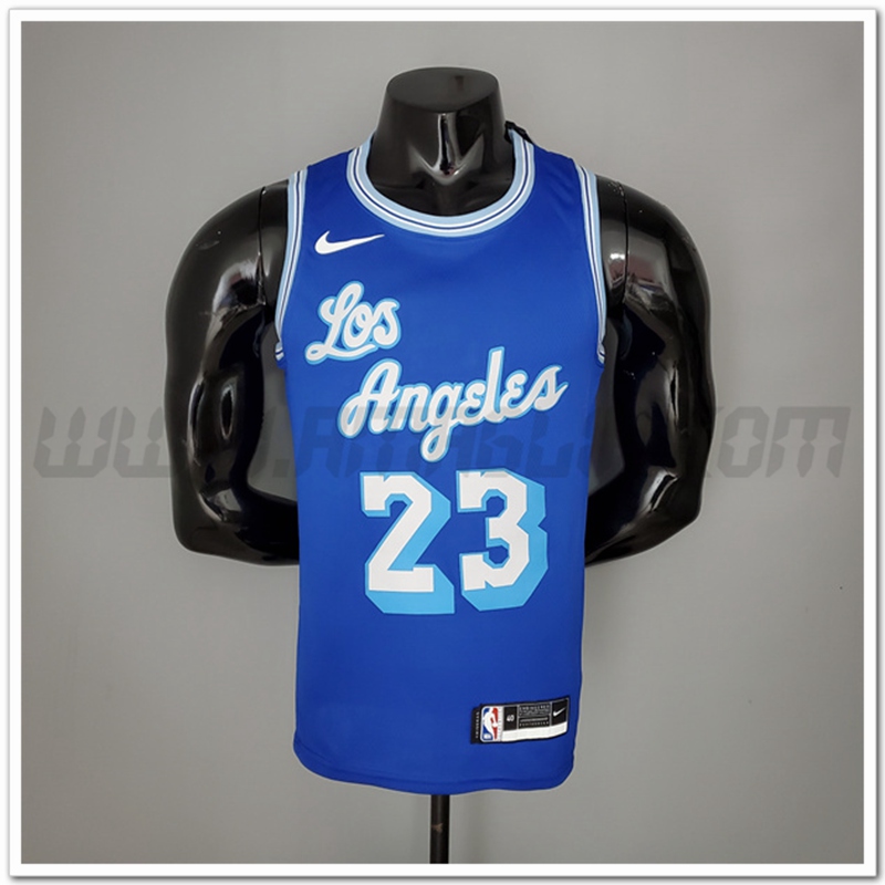 Maglia Los Angeles Lakers (James #23) 2021 Retro Blu