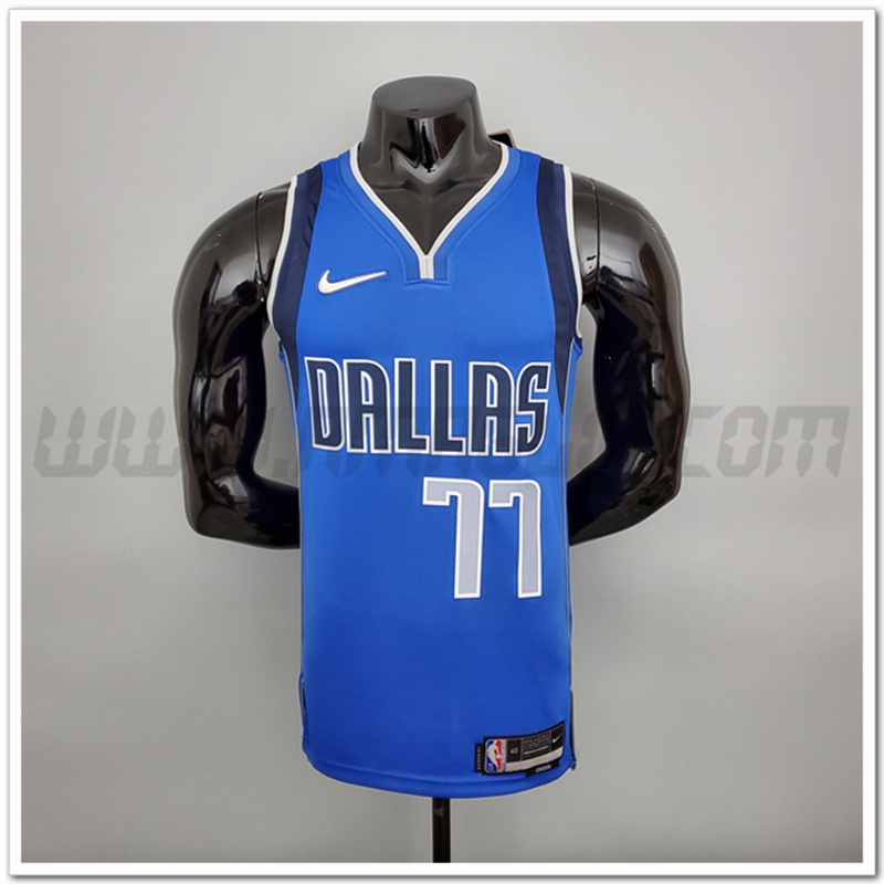 Maglia Dallas Mavericks (Doncic #77) Blu 75°anniversario