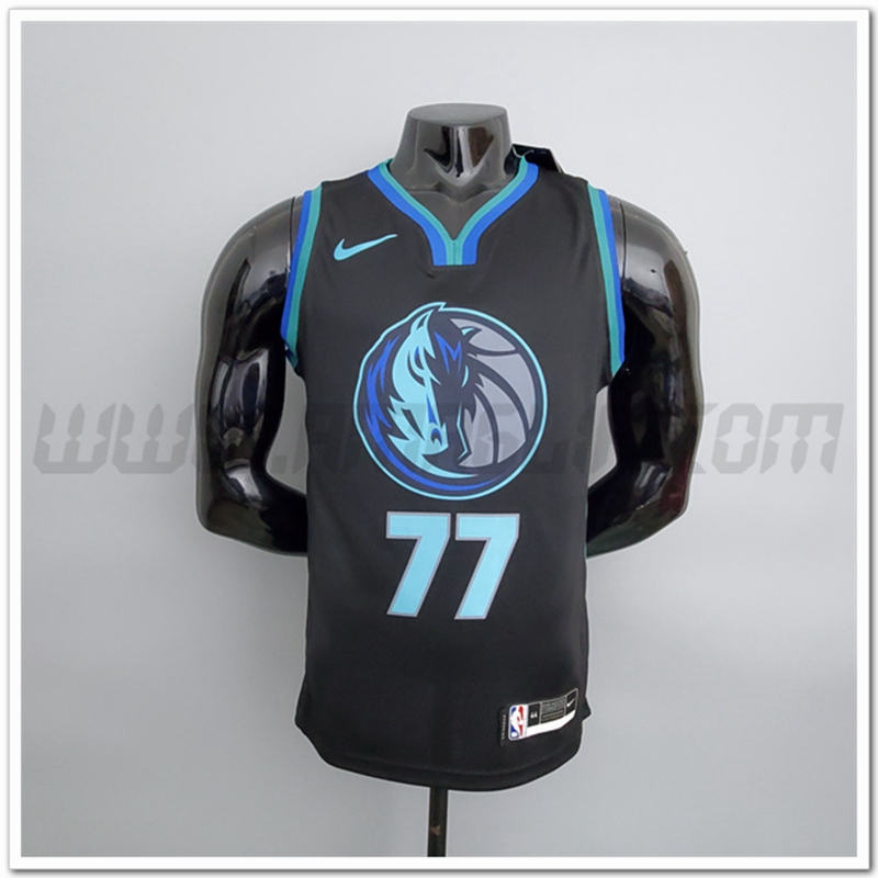 Maglia Dallas Mavericks (Doncic #77) Nero Big Bull Head