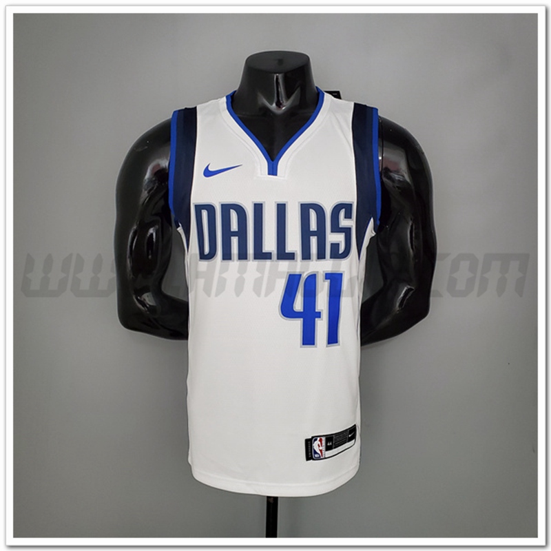 Maglia Dallas Mavericks (Nowitzki #41) Domicile Bianco