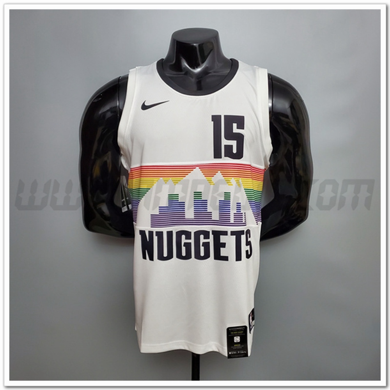 Maglia Denver Nuggets (Jdkic #15) Bianco Citta