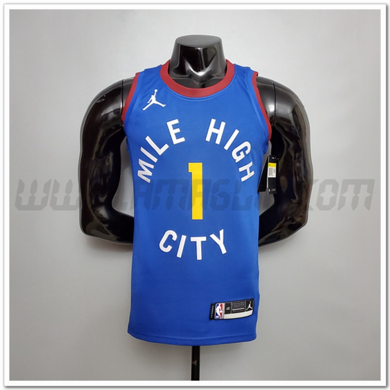 Nuovo Maglia Denver Nuggets (Porterjr.#1) Blu Theme Limited Citta