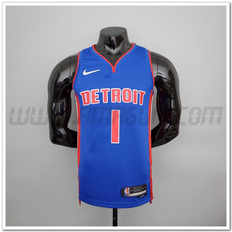 Maglia Detroit Pistons (Iverson #1) Blu 75°anniversario