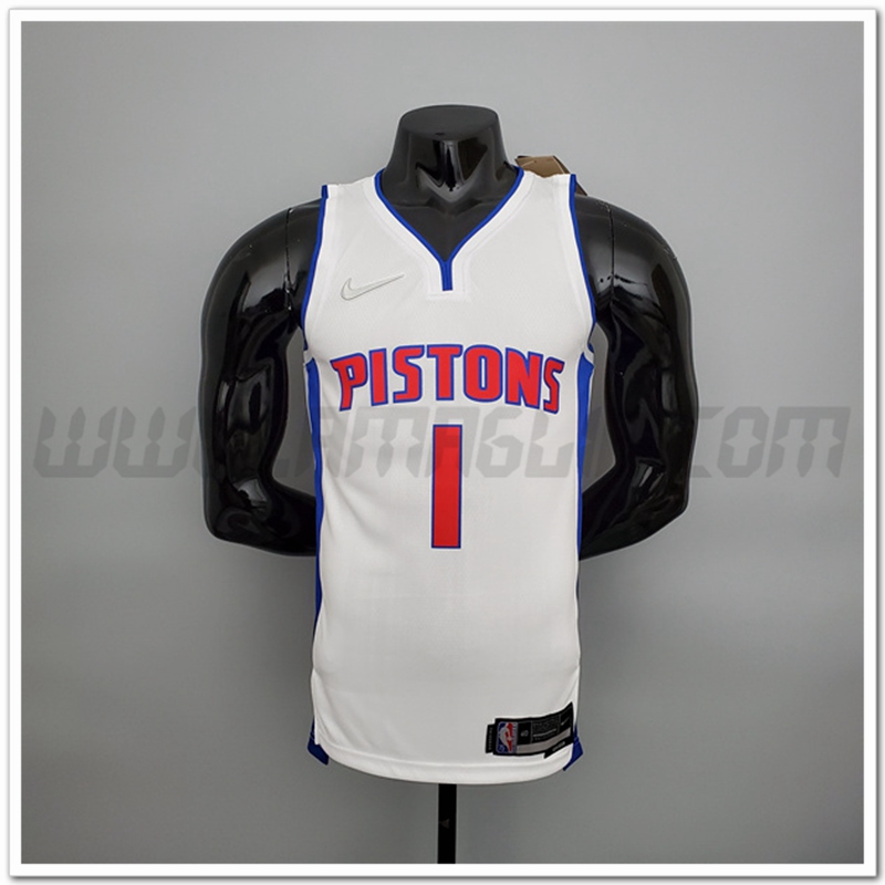 Maglia Detroit Pistons (Iverson #1) Bianco 75°anniversario