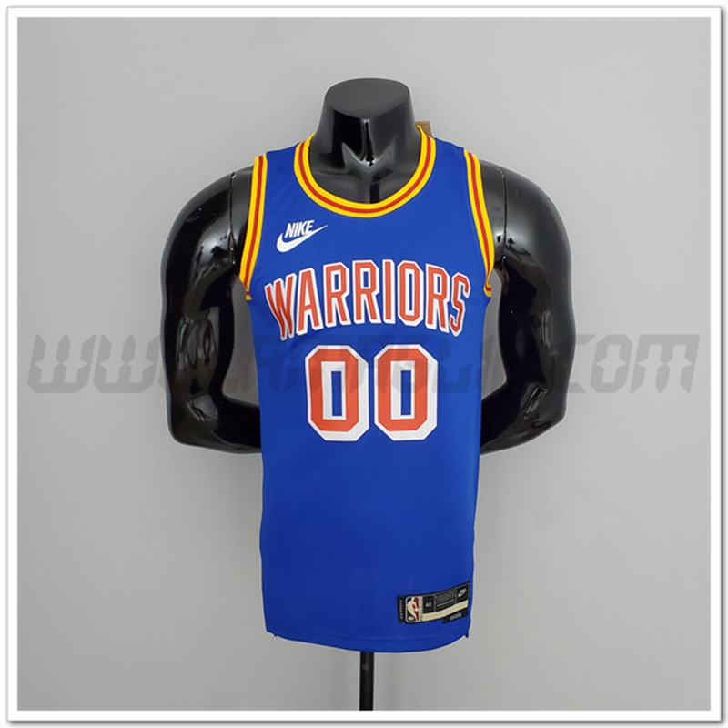 Maglia Golden State Warriors (Cuminga #00) Blu Retro 75°anniversario