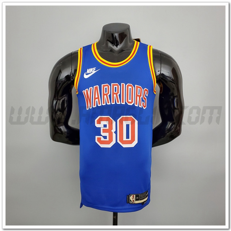 Maglia Golden State Warriors (Curry #30) Blu Retro 75°anniversario