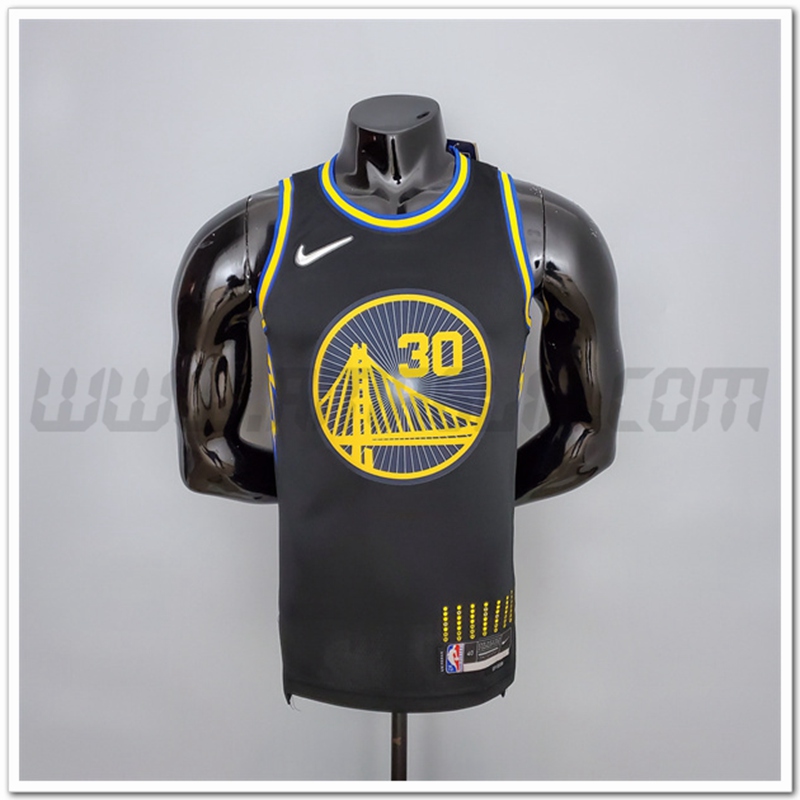 Maglia Golden State Warriors (Curry #2974) Nero 75°anniversario