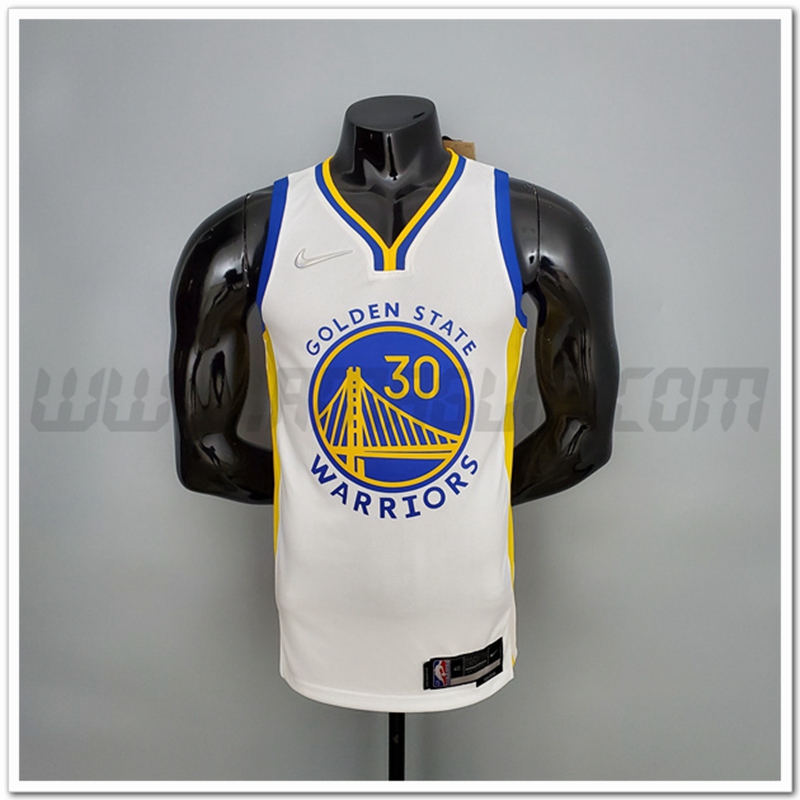 Maglia Golden State Warriors (Curry #2974) Bianco 75°anniversario