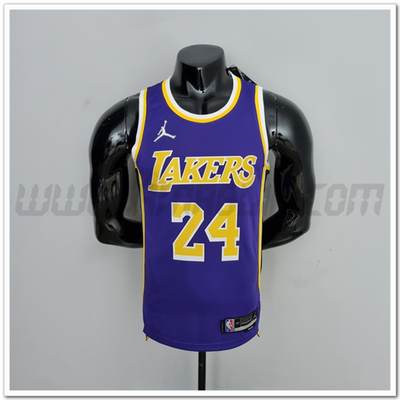 Maglia Los Angeles Lakers (Bryant #24) Porpora 75°anniversario