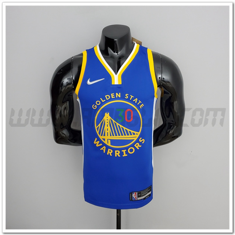 Maglia Golden State Warriors (Curry #30) Blu 75°anniversario Mexico Edition