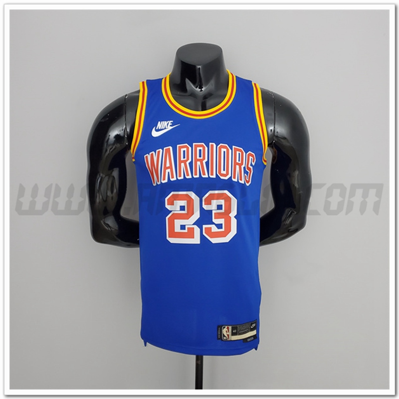 Maglia Golden State Warriors (Green #23) Blu Retro 75°anniversario