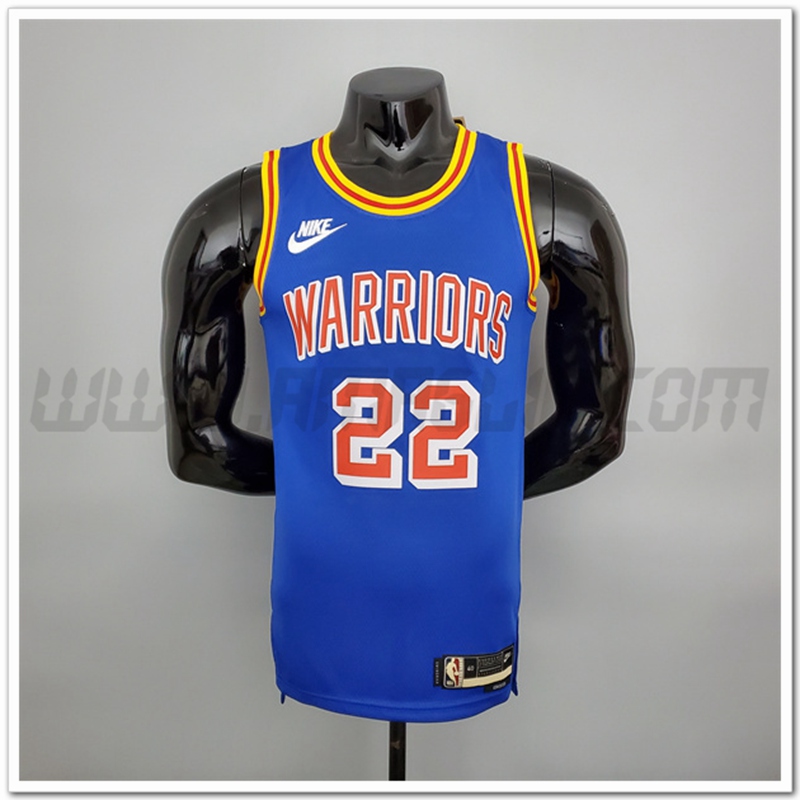 Maglia Golden State Warriors (Wiggins #22) Blu Retro 75°anniversario