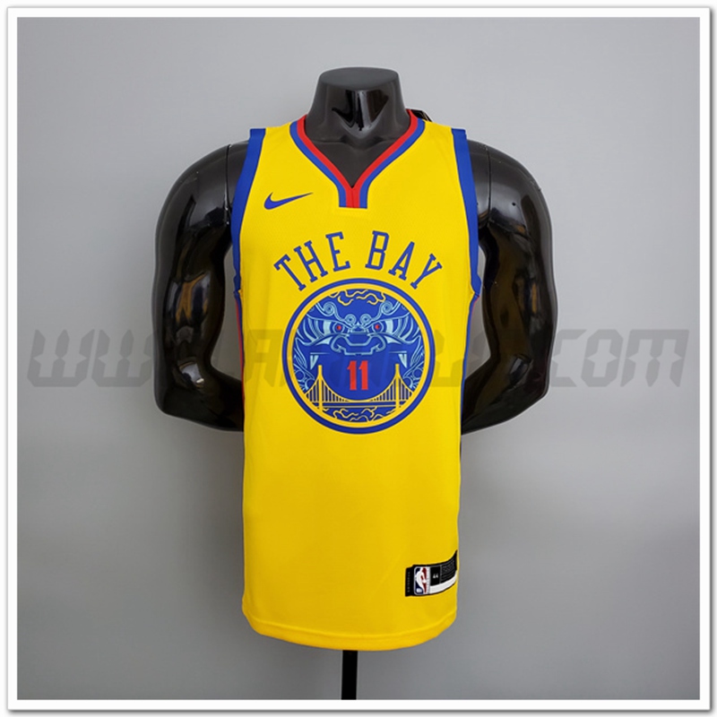Maglia Golden State Warriors (Thompson #11) 2018 Giallo Chinese Dragon Robe