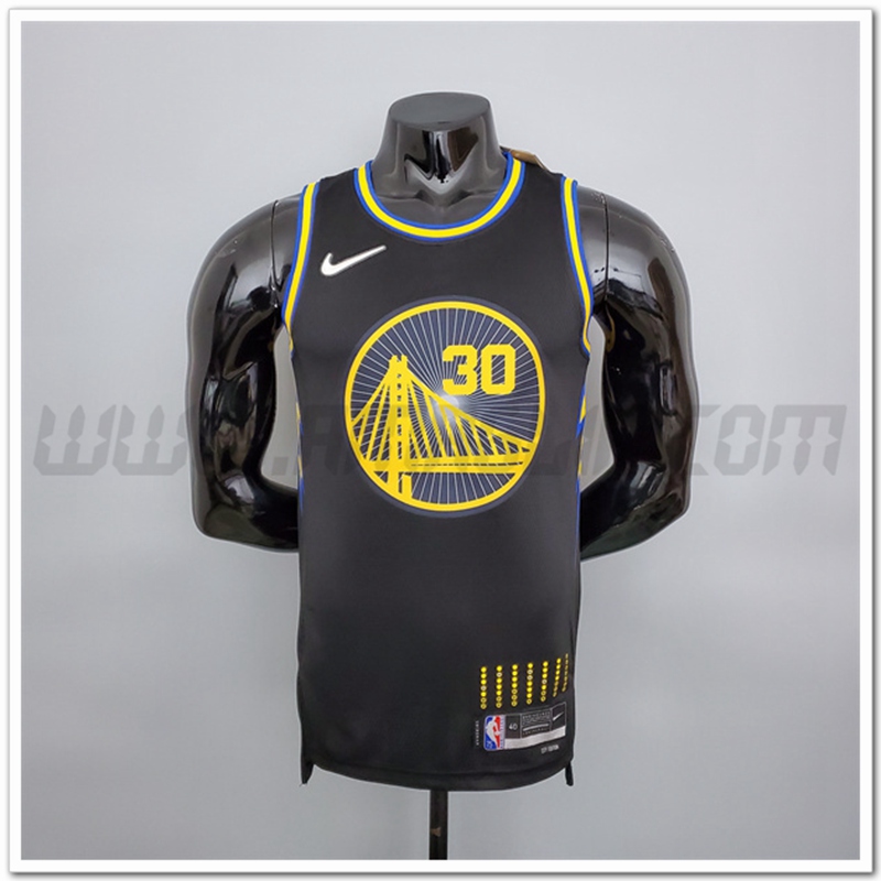 Maglia Golden State Warriors (Curry #30) Nero 75°anniversario Citta