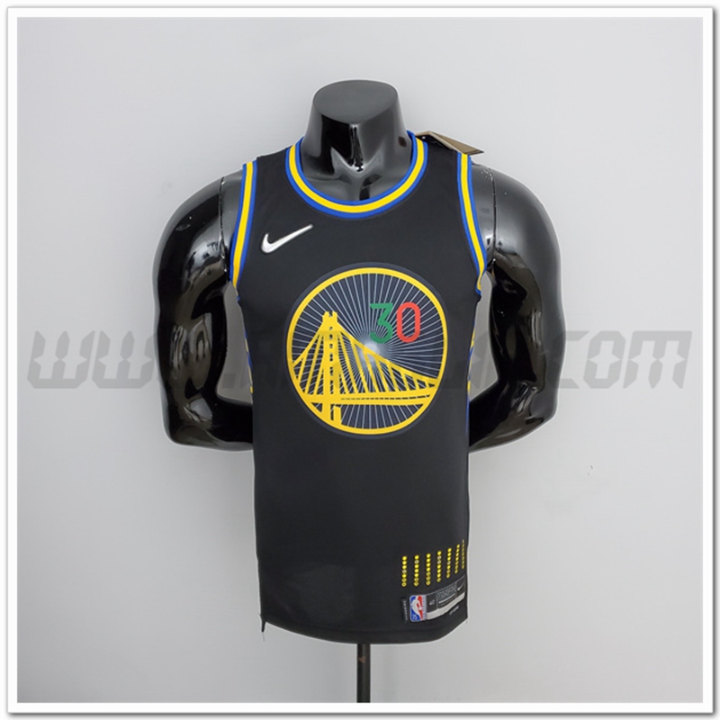 Maglia Golden State Warriors (Curry #30) Nero 75°anniversario Mexico Edition