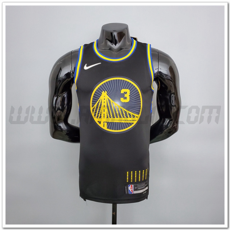 Maglia Golden State Warriors (Poole #3) Nero 75°anniversario Citta