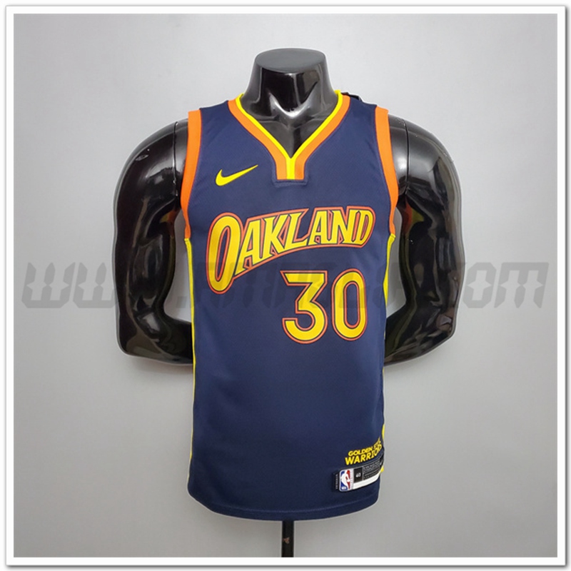 Nuovo Maglia Golden State Warriors (Curry #30) Blu reale Citta