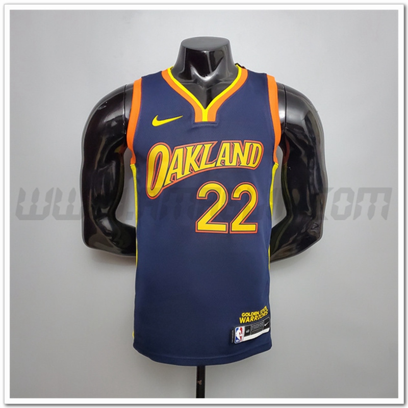 Nuovo Maglia Golden State Warriors (Wiggins #22) Blu reale Citta