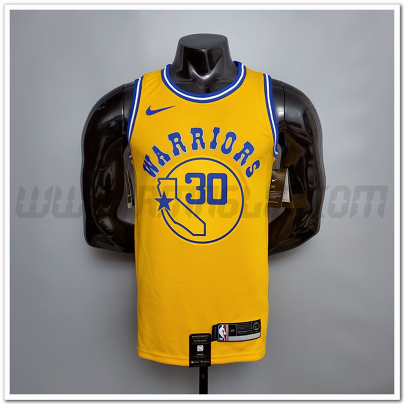 Maglia Golden State Warriors (Curry #30) Giallo Retro Version