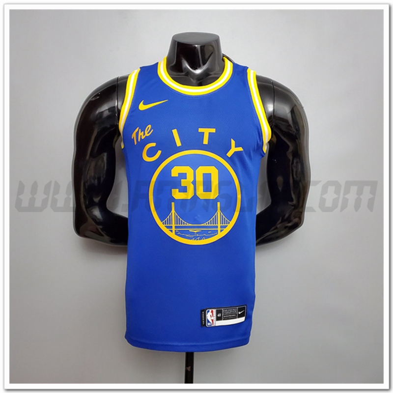 Maglia Golden State Warriors (Curry #30) Blu Tram Version