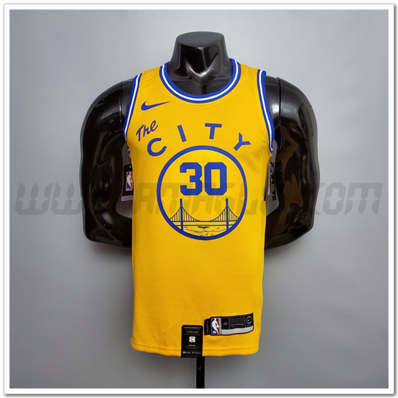 Maglia Golden State Warriors (Curry #30) Giallo Tram Version