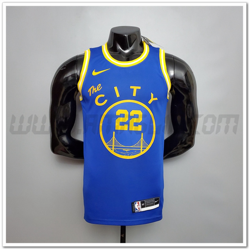 Maglia Golden State Warriors (Wiggins #22) Blu Tram Version