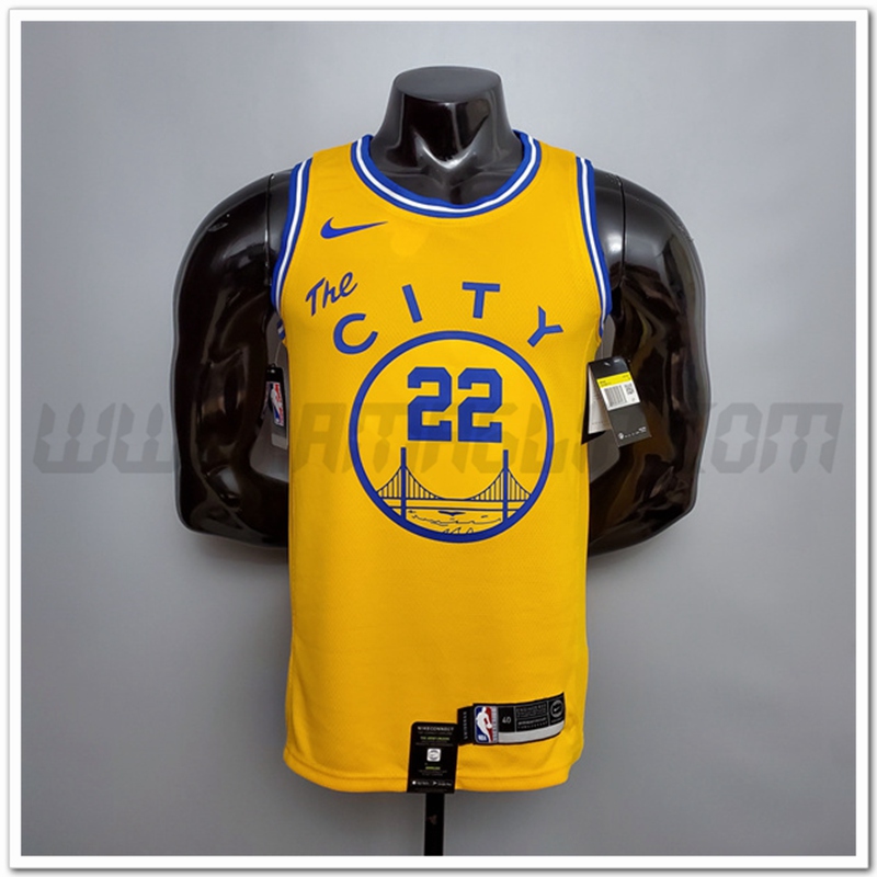 Maglia Golden State Warriors (Wiggins #22) Giallo Tram Version