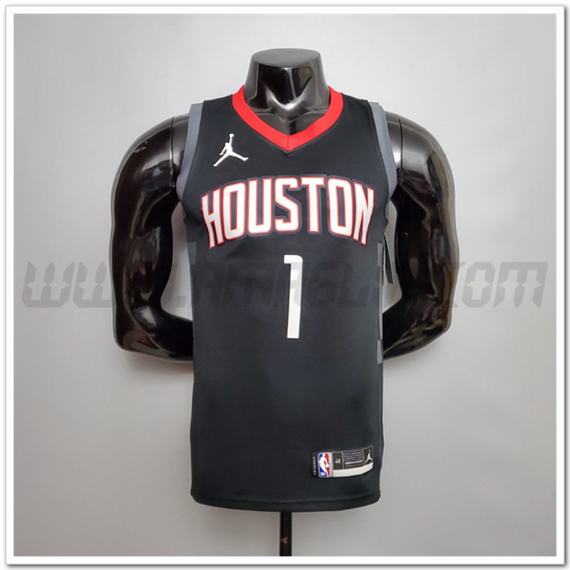 Maglia Houston Rockets (McGrady #1) Nero Jordan Theme Limited Citta