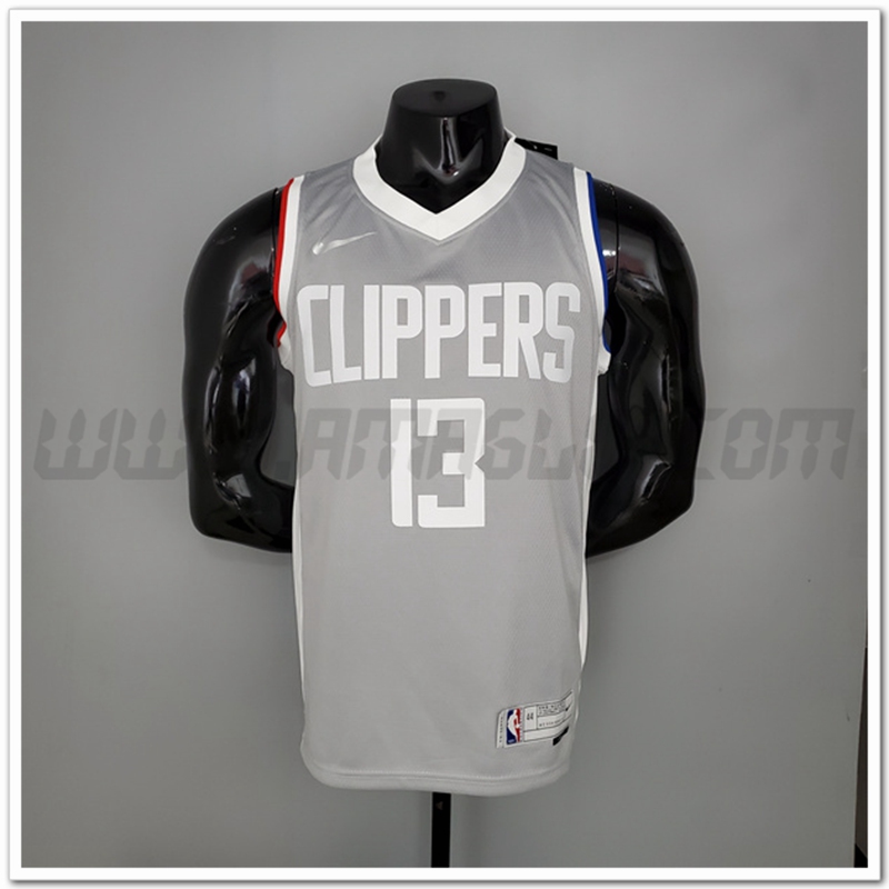 Maglia Los Angeles Clippers (George# 13) 2021 Gris Bonus Edition