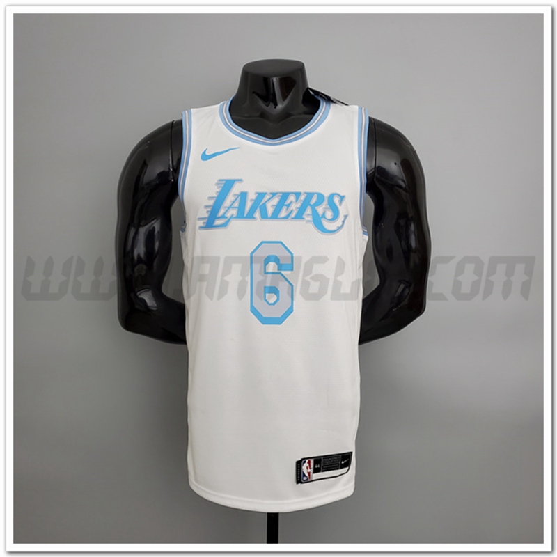 Maglia Los Angeles Lakers (James #6) 2021 Retro Bianco