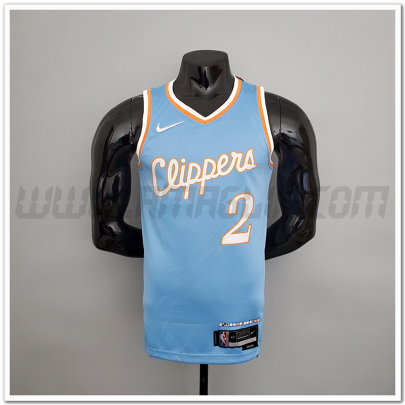 Maglia Los Angeles Clippers (Leonard #2) Stagione 2022 Blu Citta