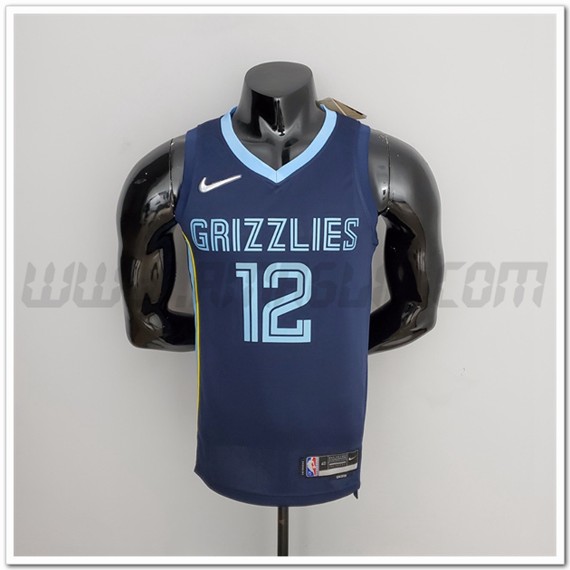 Maglia Memphis Grizzlies (Morant #12) Blu Marino 75°anniversario