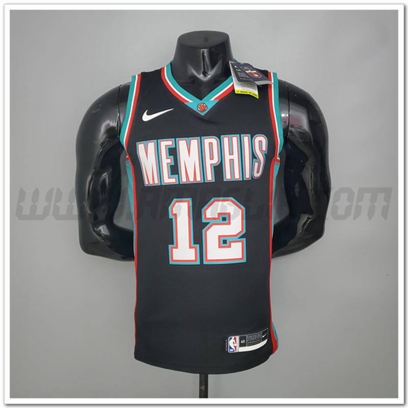 Maglia Memphis Grizzlies (Morant #12) Retro Nero