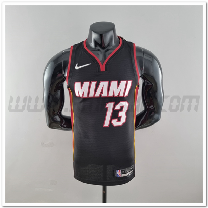 Maglia Miami Heat (Adebayo #13) Nero 75°anniversario
