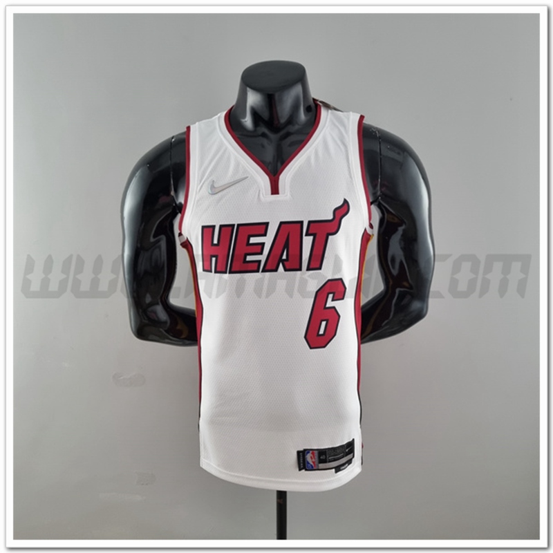 Maglia Miami Heat (James #6) Bianco 75°anniversario