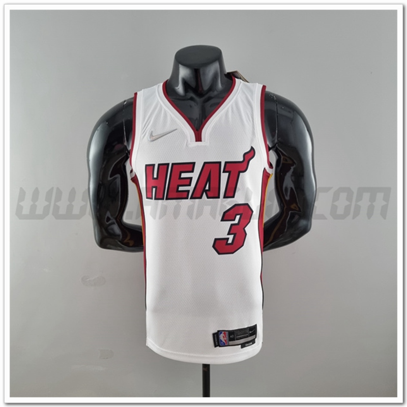 Maglia Miami Heat (Wade #3) Bianco 75°anniversario