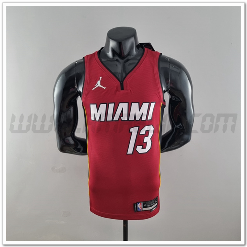 Maglia Miami Heat (Adebayo #13) Vin Rosso 75°anniversario
