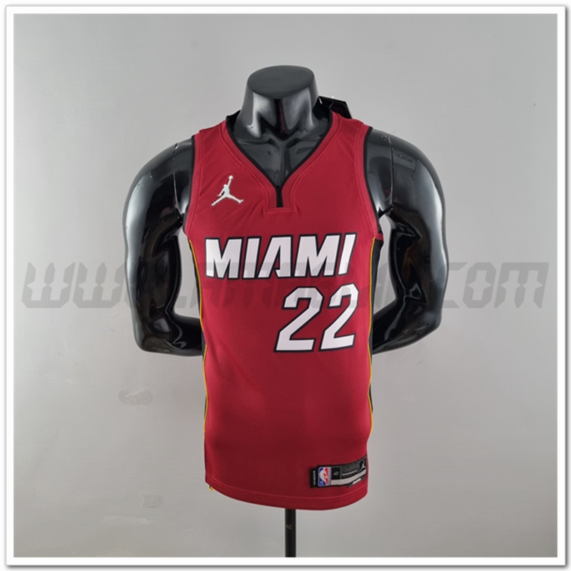 Maglia Miami Heat (Butler #22) Vin Rosso 75°anniversario