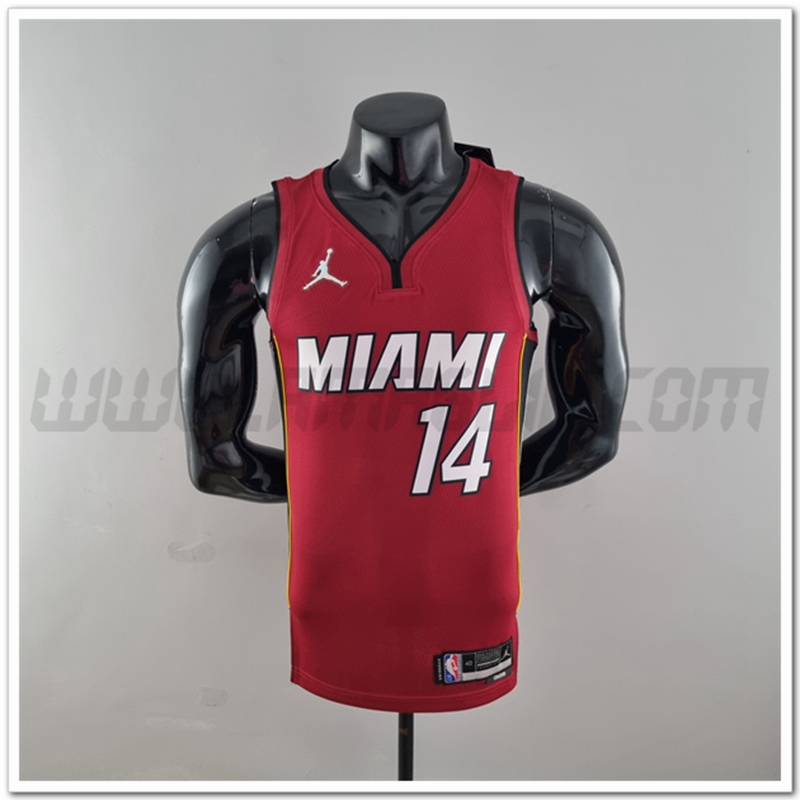 Maglia Miami Heat (Herro #14) Vin Rosso 75°anniversario