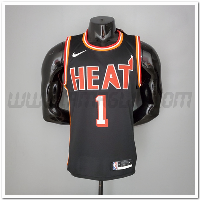 Maglia Miami Heat (Bosh #1) 2018 Nero Retro Night