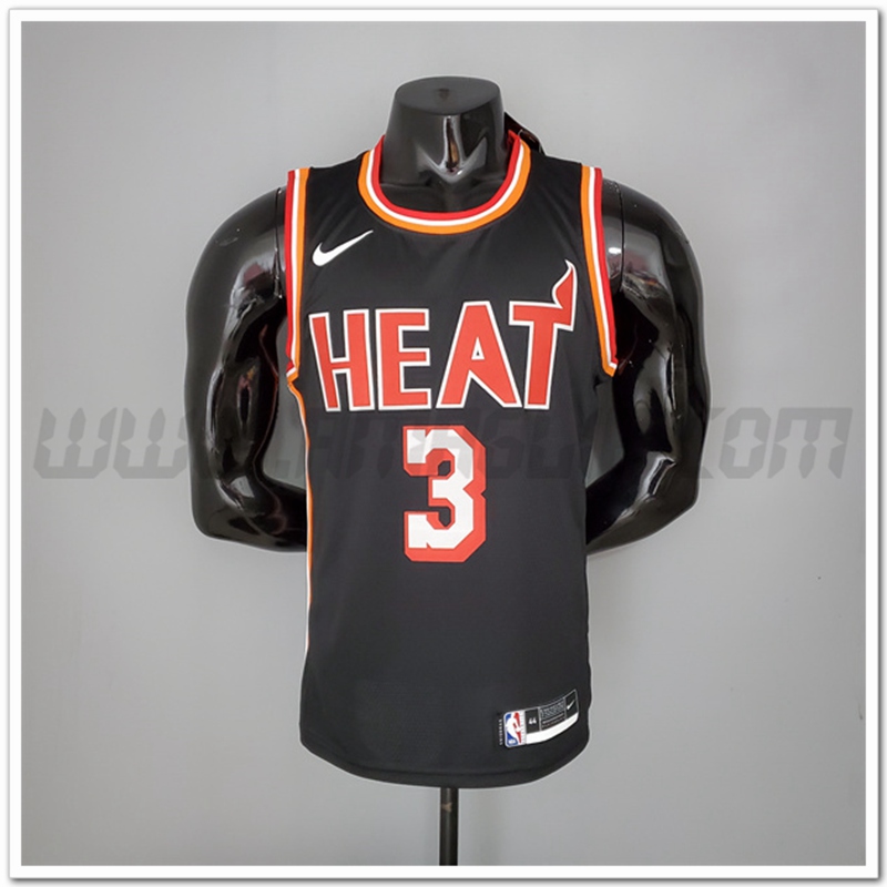 Maglia Miami Heat (Wade #3) 2018 Nero Retro Night